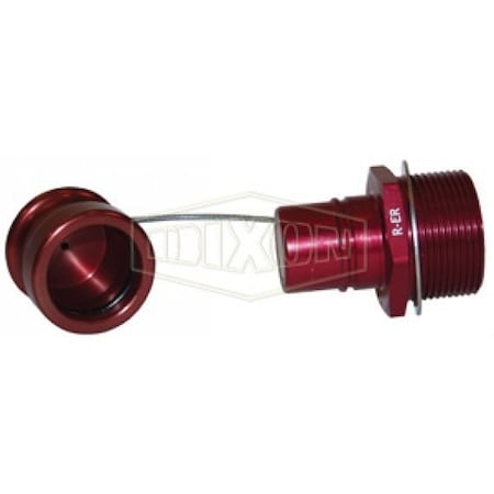 Dixon FloMAX R Series Engine Oil Receiver with Cap, 1.312-12 x 1.625-12 Nominal, MNPT x FNPT End Style, Al R-ER-C